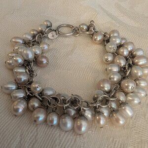 RARE SILPADA Silver white and pink pearl Cha Cha bracelet